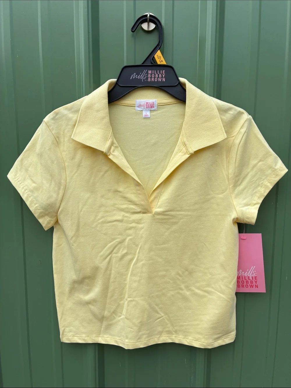 Women’s Short Sleeve Polo Shirt Yellow Size L